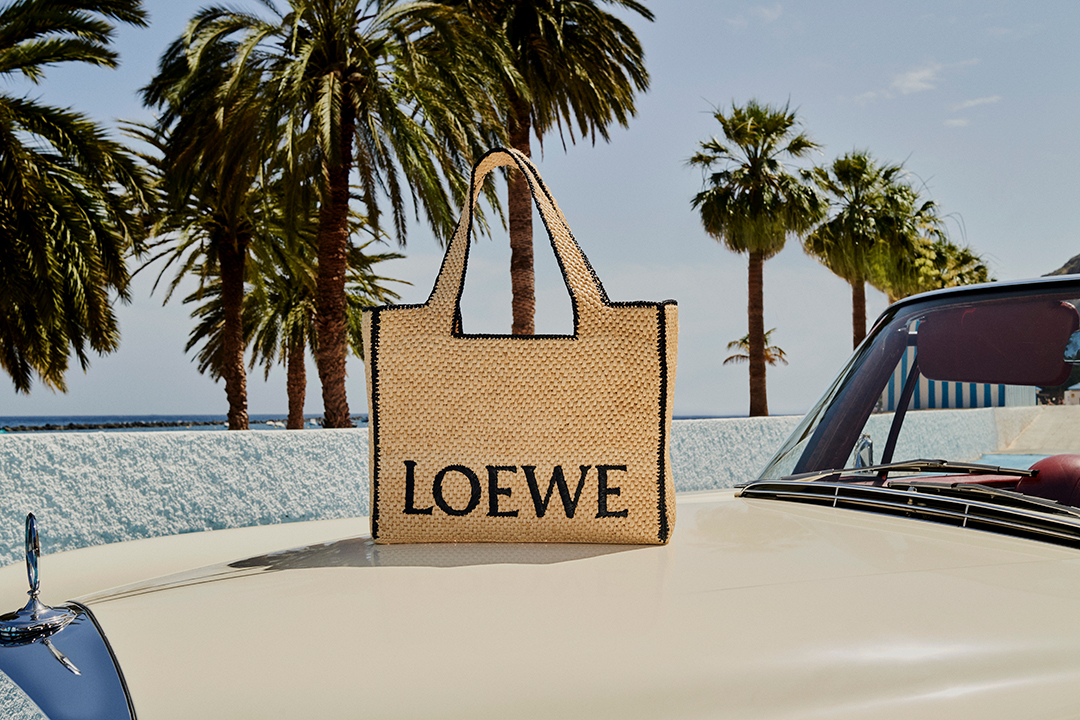 Shot of a Loewe handbag in a white car for the Harvey Nichols shopping centre summer campaign.