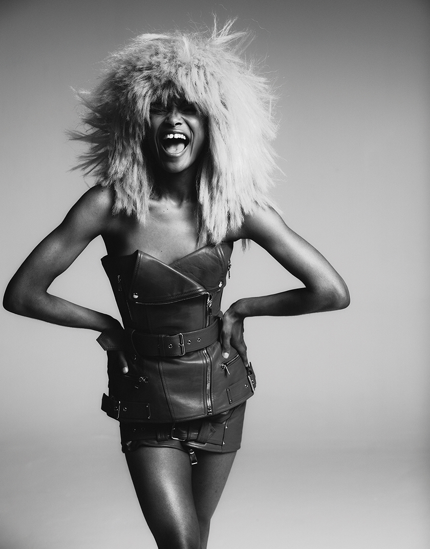 Model Amandine Guihard pays tribute to singer Tina Turner with her most iconic looks styled by Francesca Rinciari.