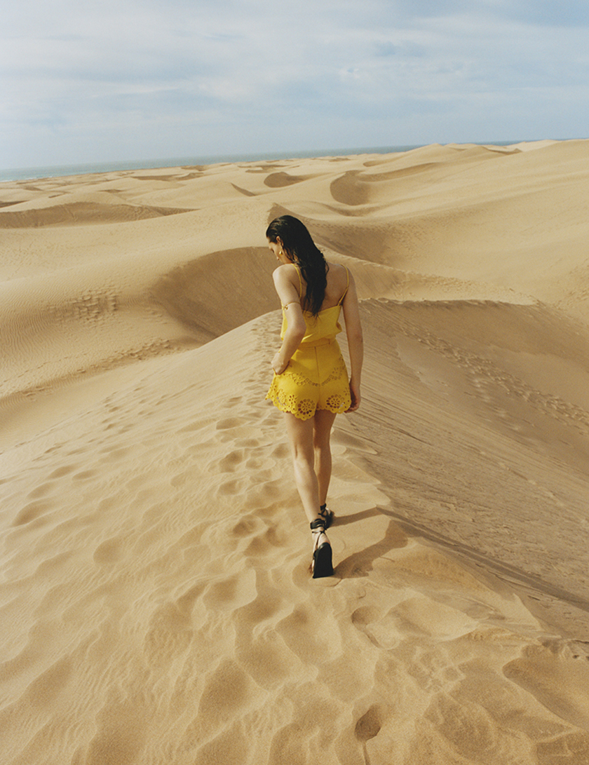 General map of the dunes of Maspalomas with a walking model.