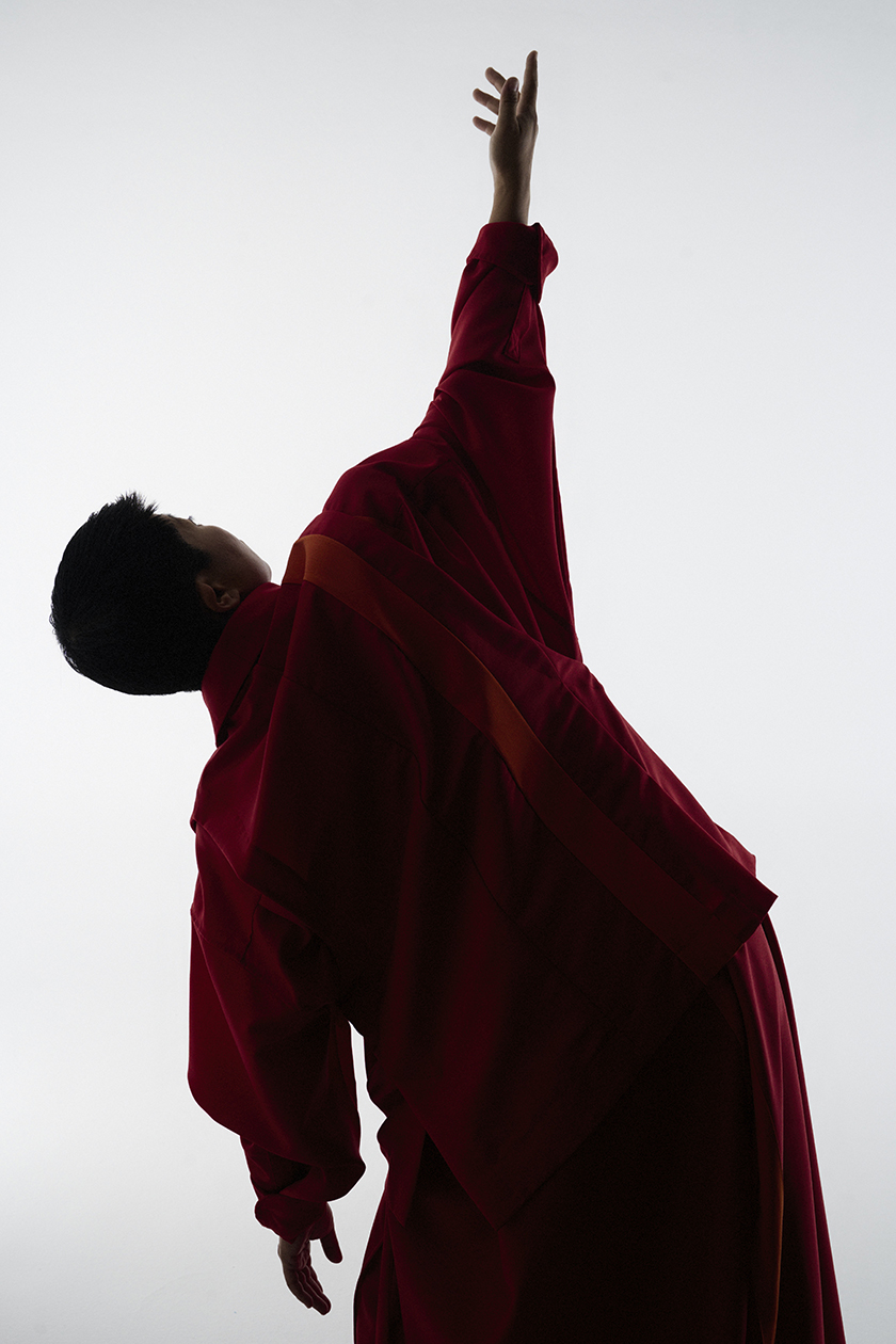 Sophia Wang for Vogue Italia in a total red look. 