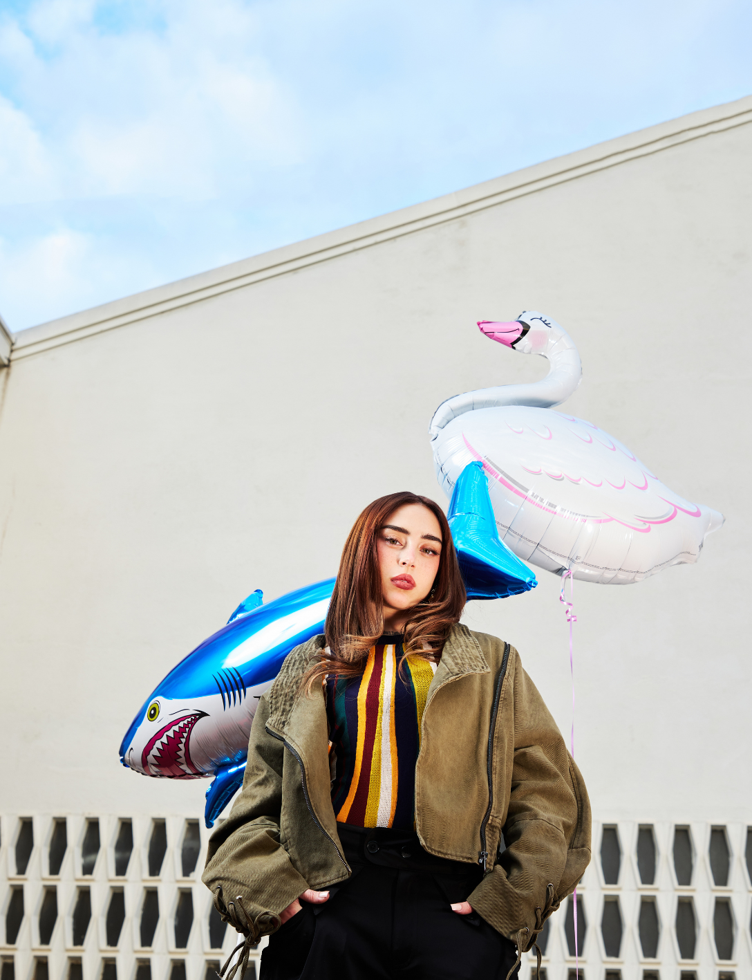 Nicky Nicol in Glamour Spain Editorial photography by Berta Pirsich produced by 8AM, with DESIGUAL