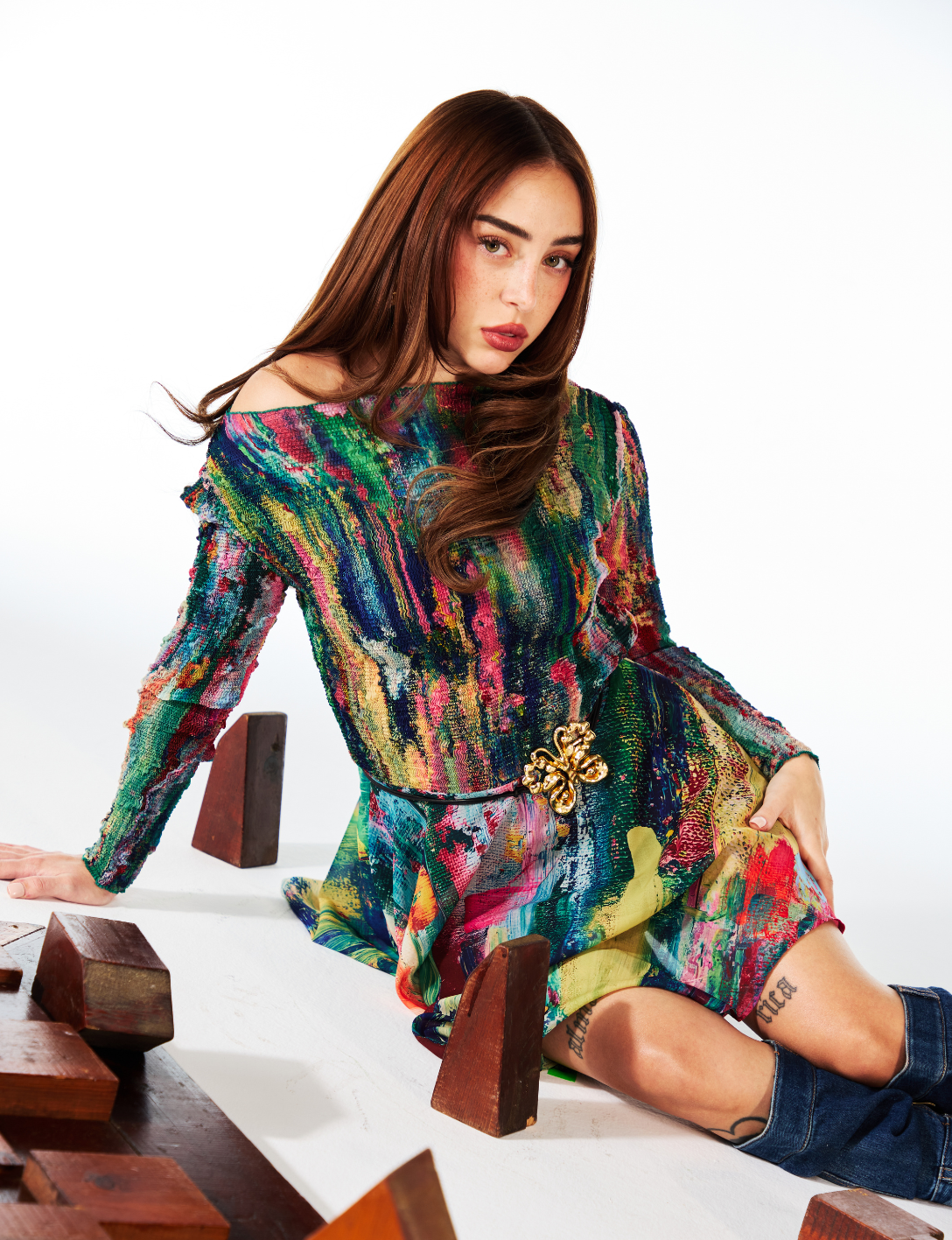 Nicky Nicol in Glamour Spain Editorial photography by Berta Pirsich produced by 8AM, with DESIGUAL